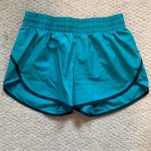 teal athletic shorts